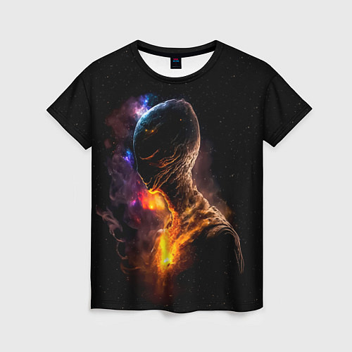 Женская футболка Инопланетянин в космическом пространстве / 3D-принт – фото 1