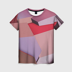 Женская футболка Розовое абстрактное множество кубов