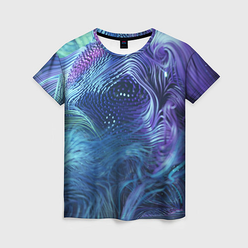 Женская футболка Водяные волокна / 3D-принт – фото 1