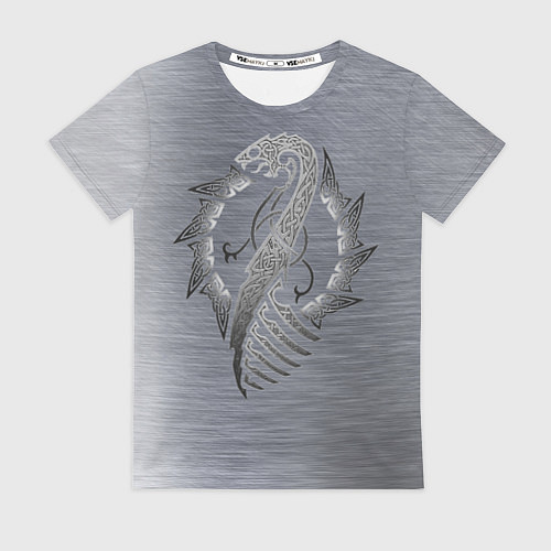 Женская футболка Скандинавский дракон сталь / 3D-принт – фото 1