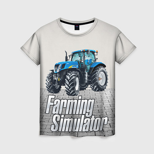 Женская футболка Синий трактор / 3D-принт – фото 1