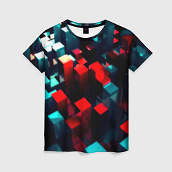 Женская футболка Digital abstract cube