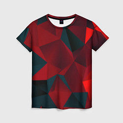 Женская футболка Битва кубов красный и черный