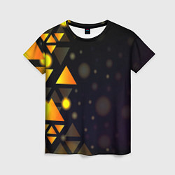 Женская футболка Светящиеся треугольники боко