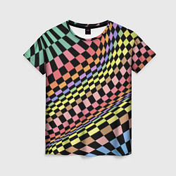 Футболка женская Colorful avant-garde chess pattern - fashion, цвет: 3D-принт