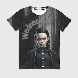 Футболка женская Wednesday Addams в лесу, цвет: 3D-принт