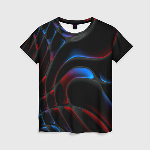 Женская футболка Neon colors drops of liquid / 3D-принт – фото 1