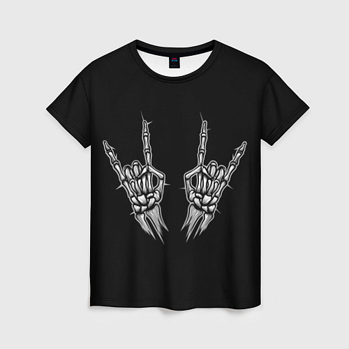 Женская футболка Скелет кости руки skeleton / 3D-принт – фото 1