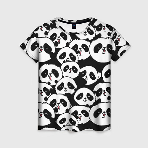 Женская футболка Весёлые панды / 3D-принт – фото 1