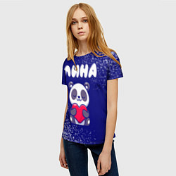 Футболка женская Лина панда с сердечком, цвет: 3D-принт — фото 2