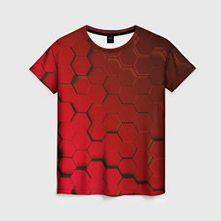Футболка женская Красные стальные плиты, цвет: 3D-принт