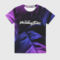 Футболка женская Rolling Stones neon monstera, цвет: 3D-принт