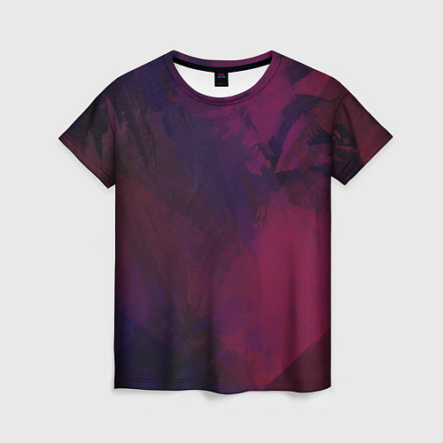Женская футболка Фиолетовый мазок / 3D-принт – фото 1