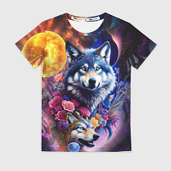 Футболка женская Звездные волки, цвет: 3D-принт
