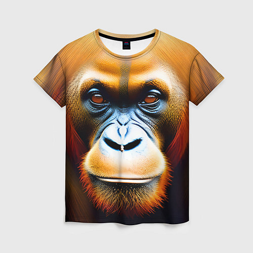Женская футболка Орангутан - Обезьяна, от которой веет добротой / 3D-принт – фото 1
