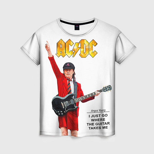 Женская футболка Ангус Янг рок группа ACDC / 3D-принт – фото 1