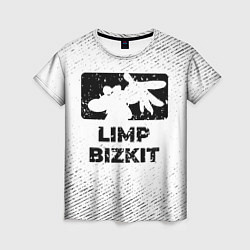 Футболка женская Limp Bizkit с потертостями на светлом фоне, цвет: 3D-принт