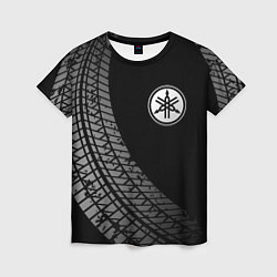 Женская футболка Yamaha tire tracks