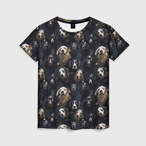 Женская футболка Паттерн из собак / 3D-принт – фото 1