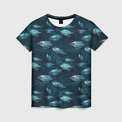 Женская футболка Текстура из рыбок