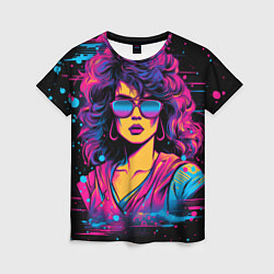 Футболка женская Lady - retrowave style, цвет: 3D-принт