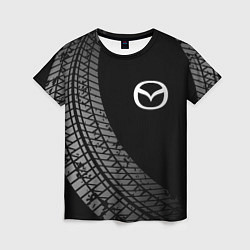 Женская футболка Mazda tire tracks