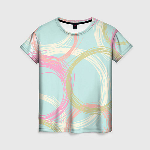 Женская футболка Текстура из светлых колец / 3D-принт – фото 1