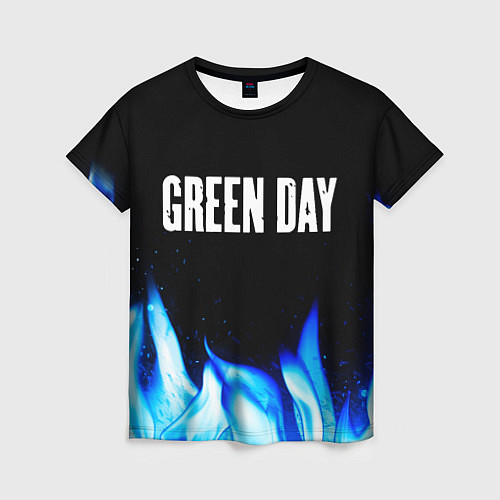 Женская футболка Green Day blue fire / 3D-принт – фото 1