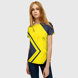 Футболка женская Жёлтые стрелки, цвет: 3D-принт — фото 2
