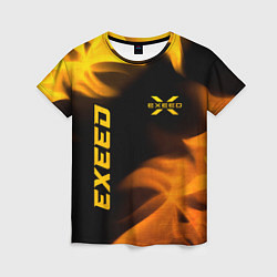 Женская футболка Exeed - gold gradient: надпись, символ