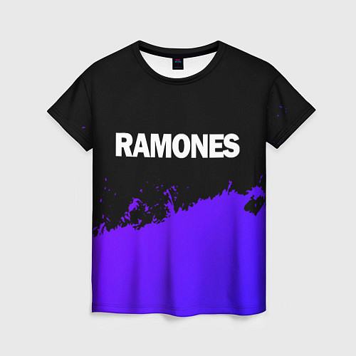 Женская футболка Ramones purple grunge / 3D-принт – фото 1