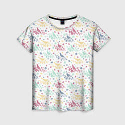 Женская футболка Весенний паттерн с птицами