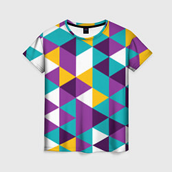 Женская футболка Разноцветный ромбический паттерн
