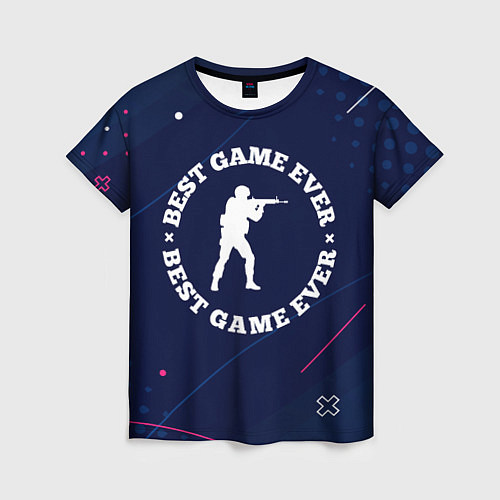 Женская футболка Символ Counter Strike и надпись best game ever / 3D-принт – фото 1