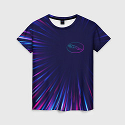 Женская футболка Jaguar neon speed lines