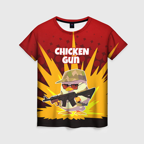 Женская футболка Chicken Gun - спецназ / 3D-принт – фото 1