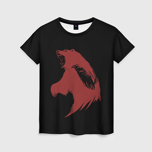 Женская футболка Red bear / 3D-принт – фото 1