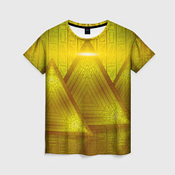 Футболка женская Золотые пирамиды и треугольники, цвет: 3D-принт