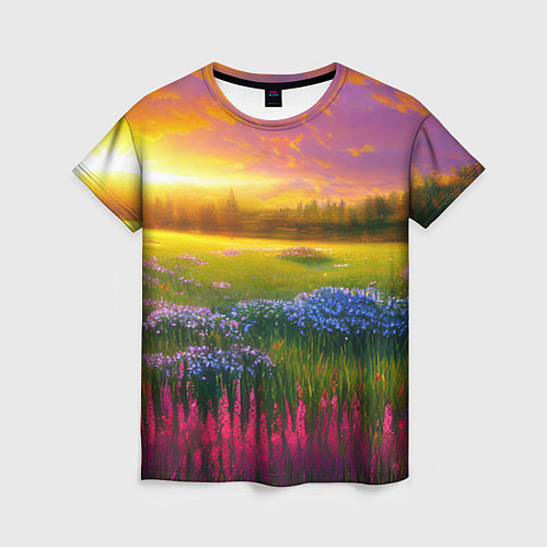 Женская футболка Летний закат / 3D-принт – фото 1