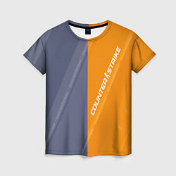 Женская футболка Counter Strike 2 Blue Orange Pattern