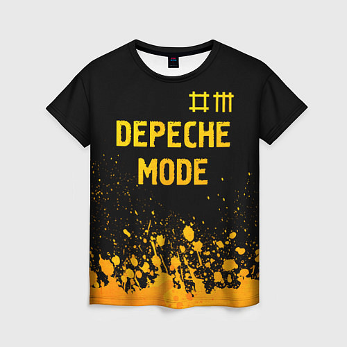 Женская футболка Depeche Mode - gold gradient: символ сверху / 3D-принт – фото 1