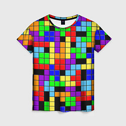 Женская футболка Тетрис цветные блоки