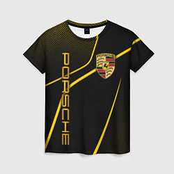 Женская футболка Porsche - Gold line