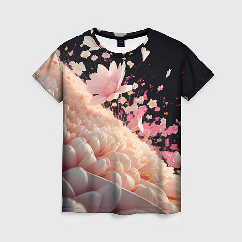 Женская футболка Множество розовых цветов / 3D-принт – фото 1