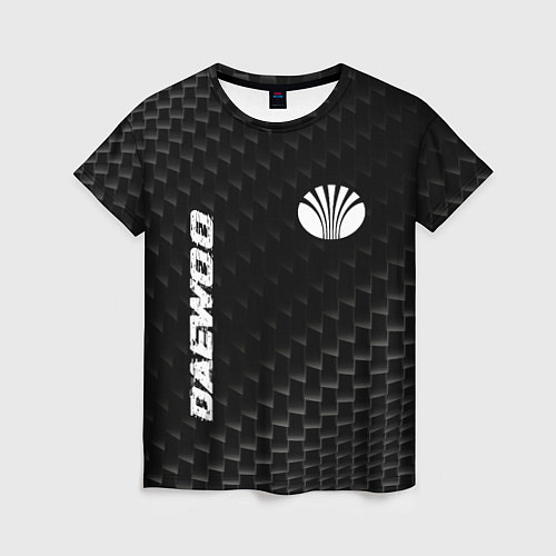 Женская футболка Daewoo карбоновый фон / 3D-принт – фото 1