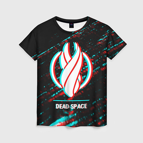 Женская футболка Dead Space в стиле glitch и баги графики на темном / 3D-принт – фото 1