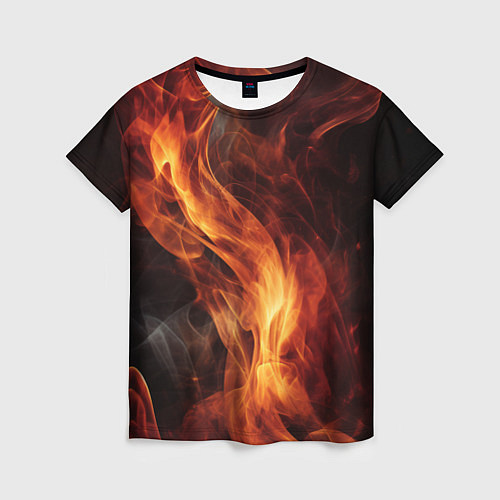 Женская футболка Языки пламени: арт нейросети / 3D-принт – фото 1