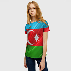 Футболка женская Азербайджанский флаг, цвет: 3D-принт — фото 2