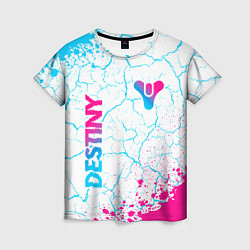 Женская футболка Destiny neon gradient style: надпись, символ