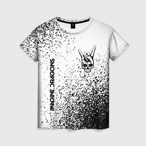Женская футболка Imagine Dragons и рок символ на светлом фоне / 3D-принт – фото 1